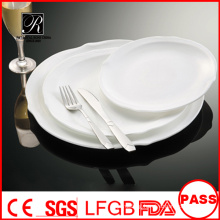 Factory supply elegant shape round dinner plate for restaurant hotel
